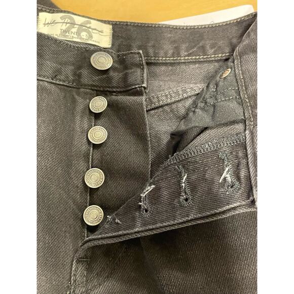 Free People Jeans 26 Maggie Black Mid Rise Grunge Button Fly Festival Whimsygoth - Picture 4 of 11